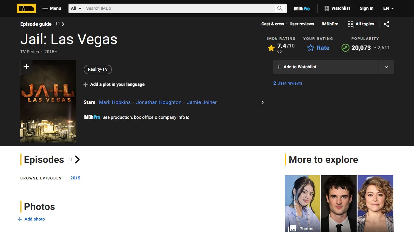 Jail: Las Vegas (TV Series 2015– ) - IMDb